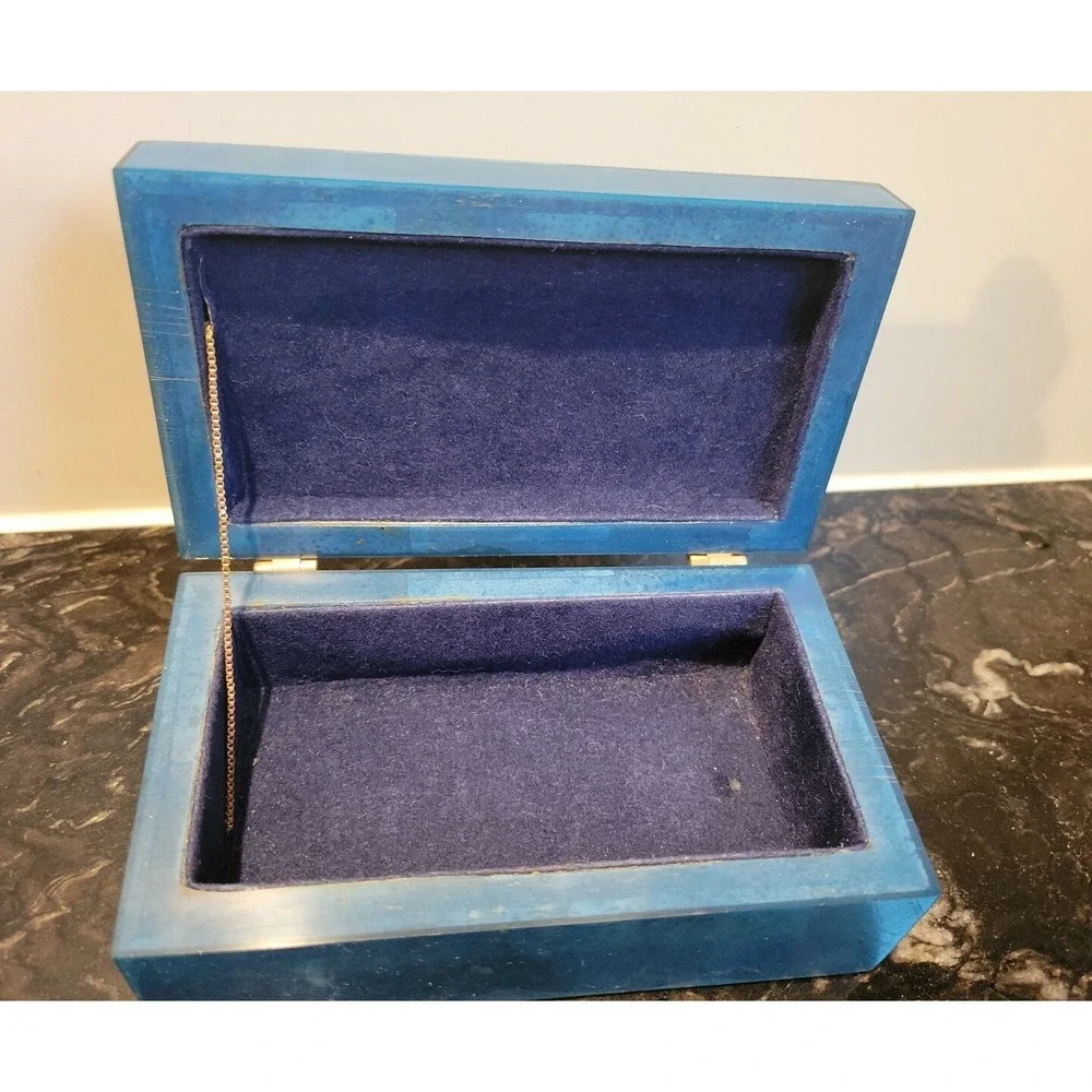 Lacquered Jewelry Trinket Box W/ Inlaid - Nice